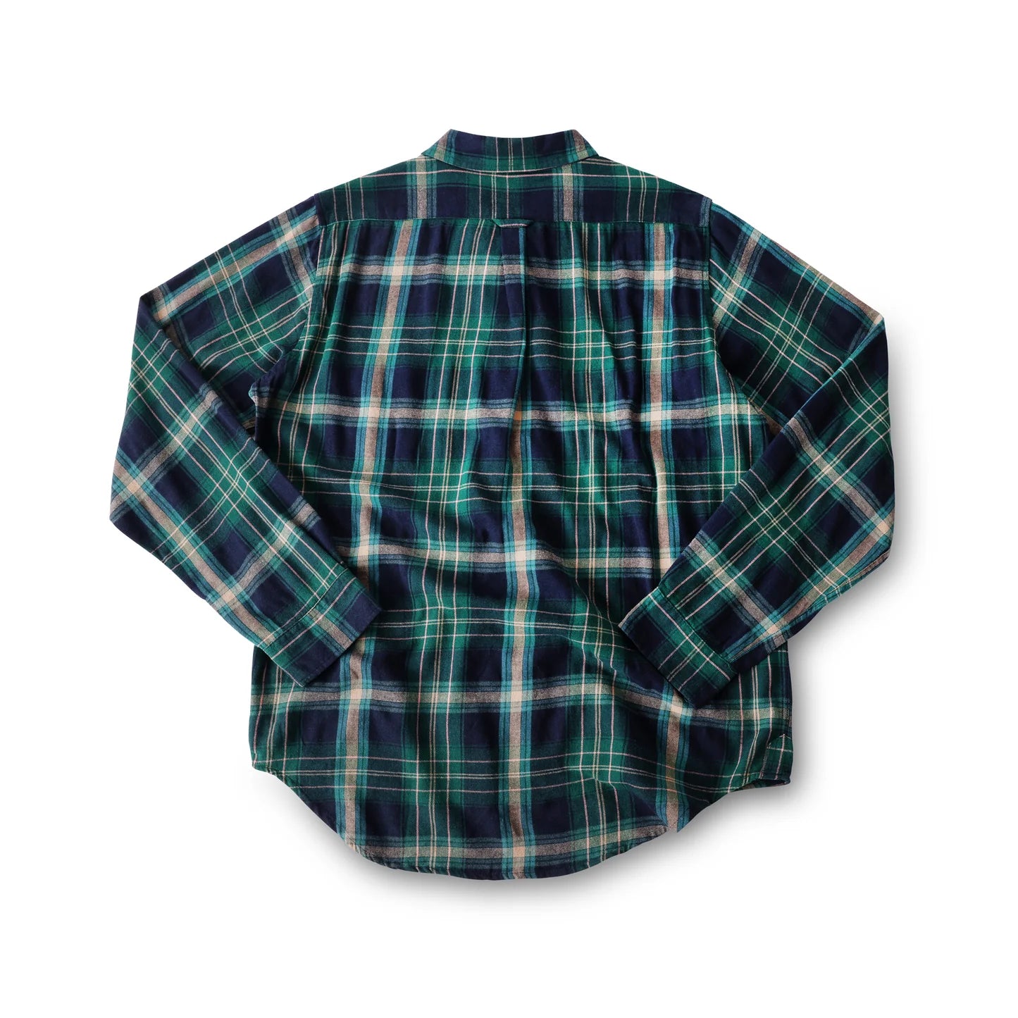 Flannel Button Up Shirt in Deep Green & Cream Plaid